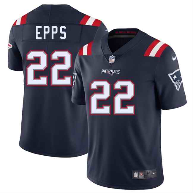 Men's New England Patriots #22 Marcus Epps Navy 2025 Vapor Limited Stitched Football Jersey